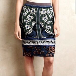 Anthropologie Moth Boarded Jaquard Sweater Skirt